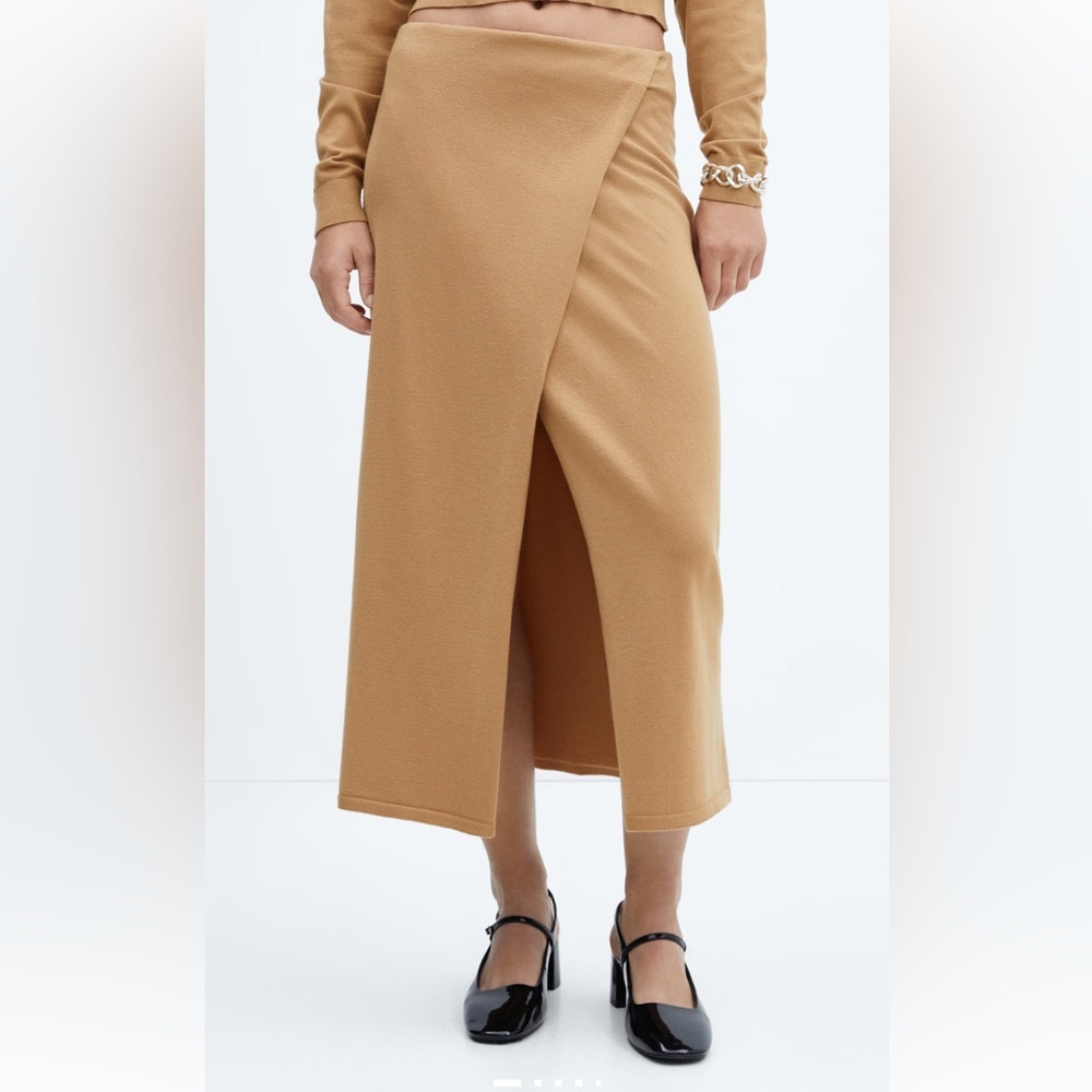 Mango Asymmetrical Camel Skirt - Picture 3 of 8